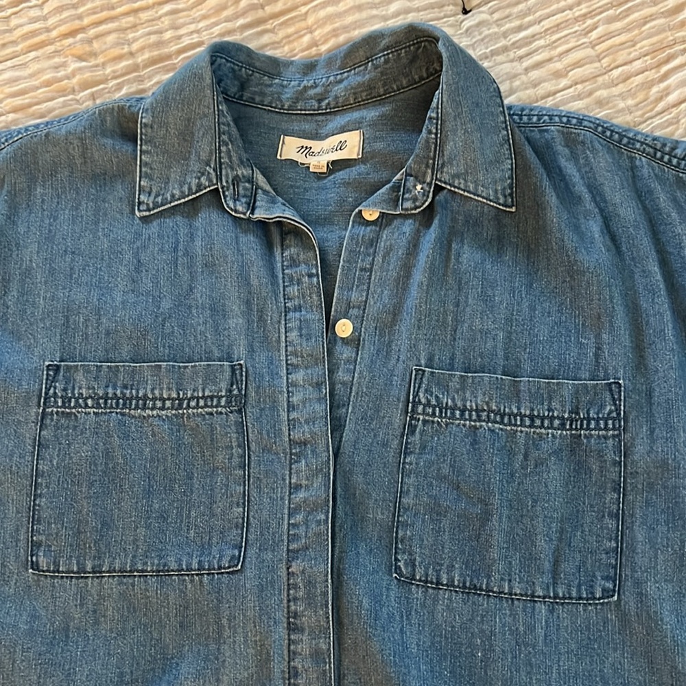 Madewell Chambray Courier  Shirt Dress - Picture 3 of 10